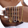 Basic Punk Stainless Steel Necklace for Men Women Curb Cuban Link Chain Chokers Vintage Gold Golor Chains Christmas Gift