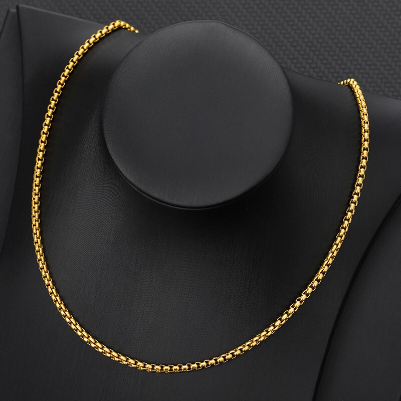 Basic Punk Stainless Steel Necklace for Men Women Curb Cuban Link Chain Chokers Vintage Gold Golor Chains Christmas Gift