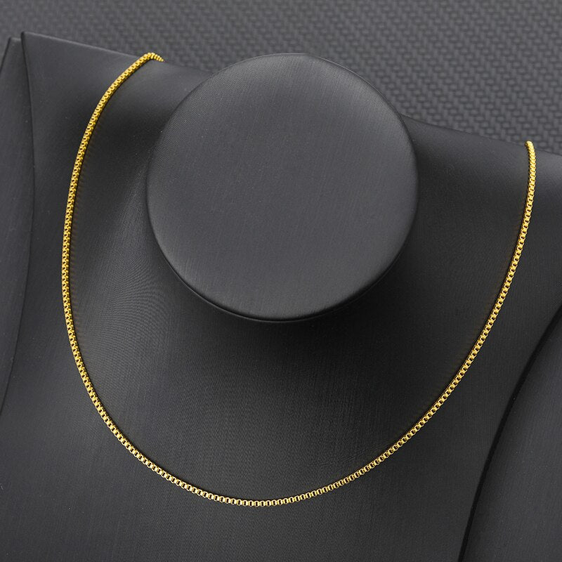 Basic Punk Stainless Steel Necklace for Men Women Curb Cuban Link Chain Chokers Vintage Gold Golor Chains Christmas Gift