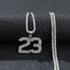 Basketball Legend Number 23 Pendant Necklace Cool For Fans Charm Collar Male Hip-hop Basketball Lover Iced out Rock Necklace