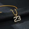 Basketball Legend Number 23 Pendant Necklace Cool For Fans Charm Collar Male Hip-hop Basketball Lover Iced out Rock Necklace