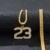 Basketball Legend Number 23 Pendant Necklace Cool For Fans Charm Collar Male Hip-hop Basketball Lover Iced out Rock Necklace