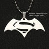 Bat Necklace Bruce Wayne Dark Knight Dawn of Justice Gotham Superhero Silver Color S Letter Pendant Jewelry Cosplay