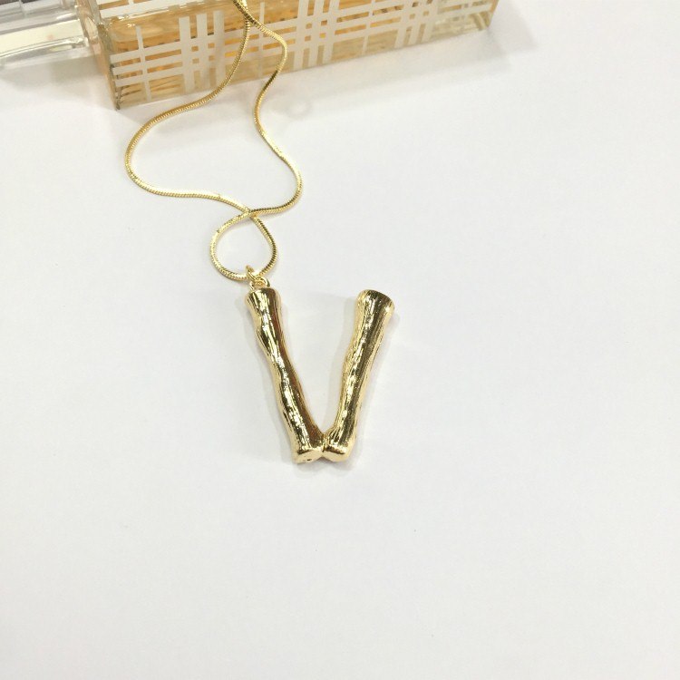 Oversized capital Initial Necklace Custom Name Large 26 Letters Alphabet Punk Style Gold Color Alloy Jewelry for Women
