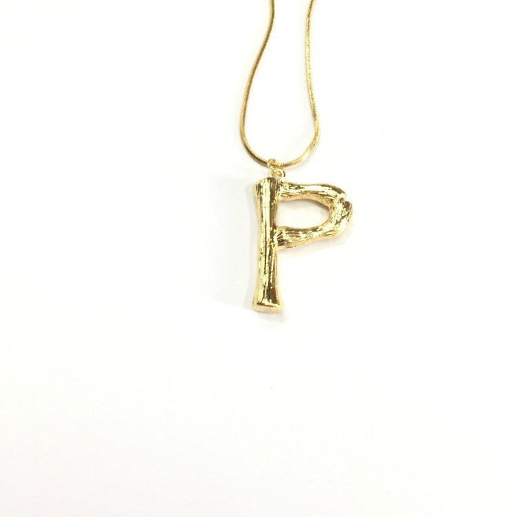 Oversized capital Initial Necklace Custom Name Large 26 Letters Alphabet Punk Style Gold Color Alloy Jewelry for Women