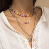 Beach Ethnic Style European and American Beaded Necklace Colorful Acrylic Imitation Pearl Necklaces for Women Jewlery