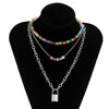 Beach Ethnic Style European and American Beaded Necklace Colorful Acrylic Imitation Pearl Necklaces for Women Jewlery