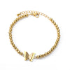 Bead Chain Butterfly Bracelets For Women Stainless Steel Gold Color Butterfly Pendant Bracelet Femme 2023 Trend Couple Jewerly