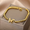 Bead Chain Butterfly Bracelets For Women Stainless Steel Gold Color Butterfly Pendant Bracelet Femme 2023 Trend Couple Jewerly