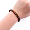 Beaded Bracelet 8mm Natural Stone Beads Men's Gorgeous Semi-Precious Black Onyx Lava Tiger Eye Healing For Women Men Jewelry