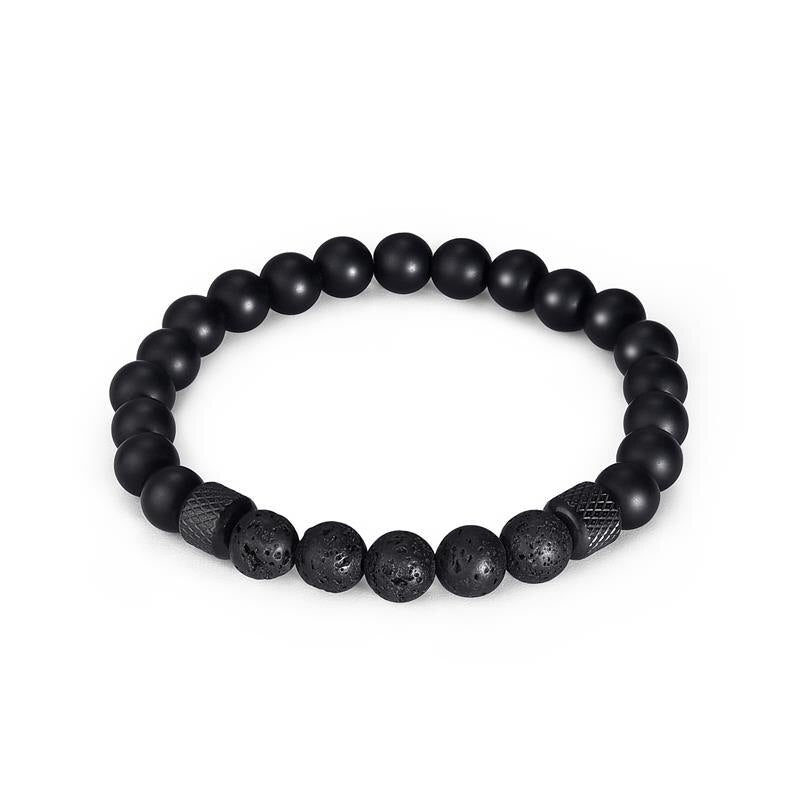 Beaded Bracelet for Men Natural Stone Beads Wristband Volcanic Stone Hand Bracelets Bangle   Jewelry Gift
