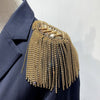 Beaded Crystal Shoulder Patches Motifs Fringe Tassel Epaulets Shoulder Brooches 2 Pieces