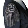 Beaded Crystal Shoulder Patches Motifs Fringe Tassel Epaulets Shoulder Brooches 2 Pieces