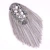 Beaded Crystal Shoulder Patches Motifs Fringe Tassel Epaulets Shoulder Brooches 2 Pieces