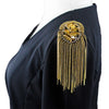 Beaded Crystal Shoulder Patches Motifs Fringe Tassel Epaulets Shoulder Brooches 2 Pieces