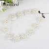 Beadsland Chokers Necklaces Simulated-pearl Handiwork Flower Shape Design Ethnic Woman Girl Party Festival Gift 40157