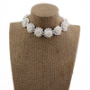 Beadsland Chokers Necklaces Simulated-pearl Handiwork Flower Shape Design Ethnic Woman Girl Party Festival Gift 40157