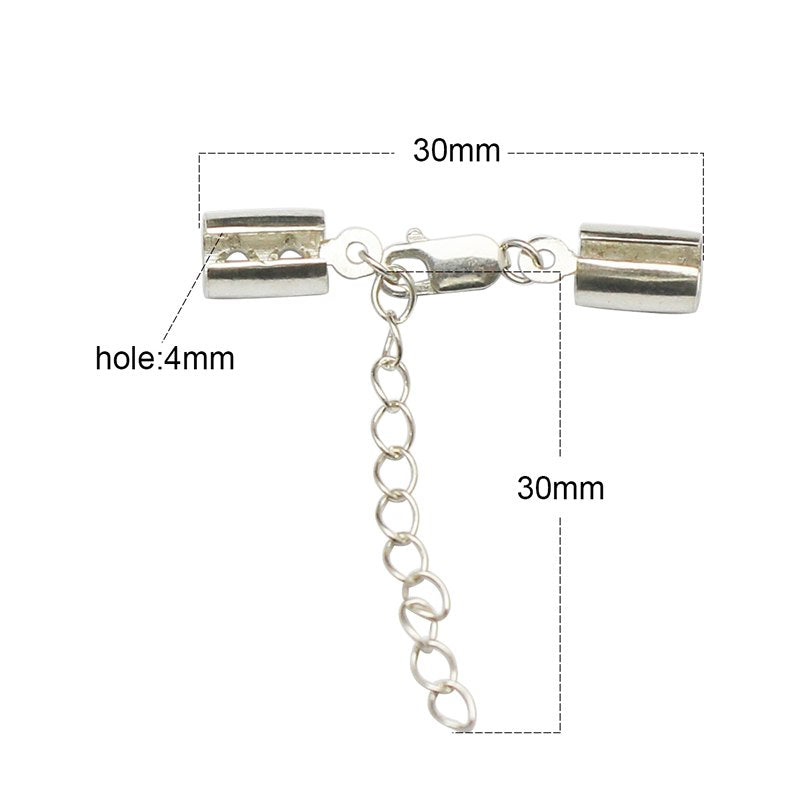 925 Sterling Silver Clasp Cord End With Two Hole Cord End Cap Jewelry Accessory Handmake Bracelet For Her ID36514