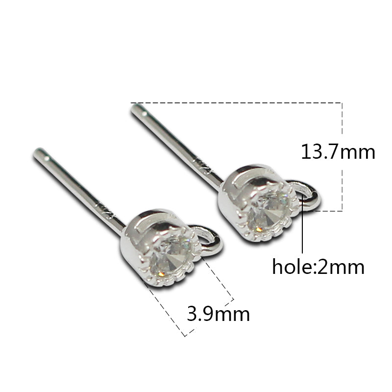 925 Sterling Sliver Zircon Stud Earring Accessories Woman Jewelry ID36310