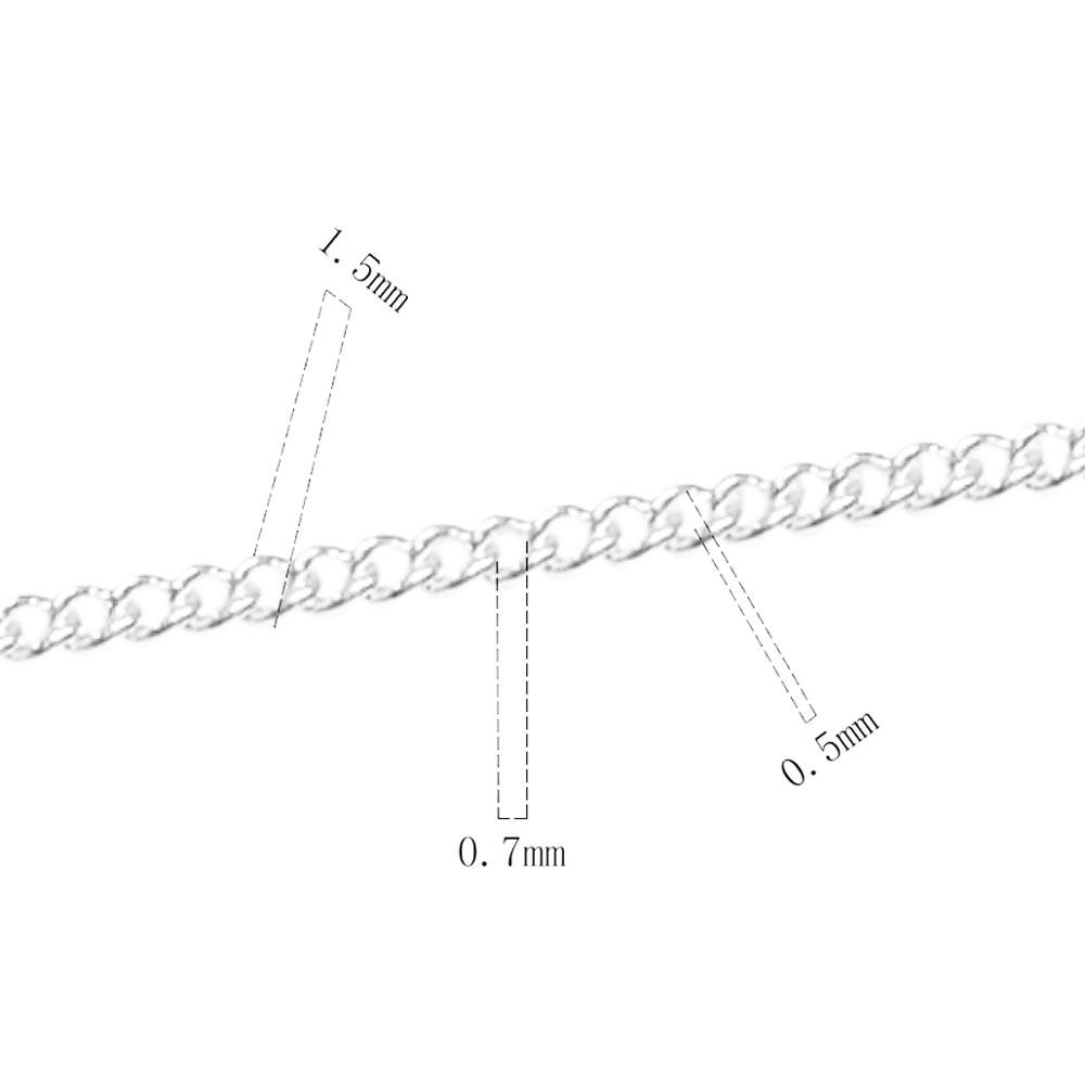 925 sterling silver 1.5mm curb chain jewelry accessory necklace making for her ID36389