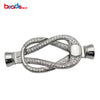 Clasp Buckle Sterling Silver Jewelry Clasp with End Caps CZ Micro Pave Interlocking Clasp for Beading ID 35297