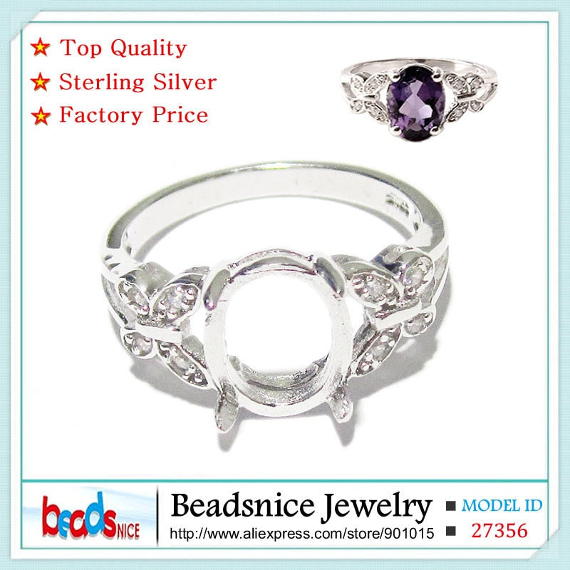 ID27356 jewelry findings diy butterfly ring silver 925   semi mount ring settings without stones