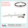 ID27514 925 silver bracelet extenders   lobster clasp jewelry chain extender with end caps