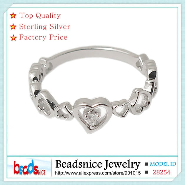 ID28254   heart womens rings lovely modern silver ring 925 of diamand knuckle rings for her