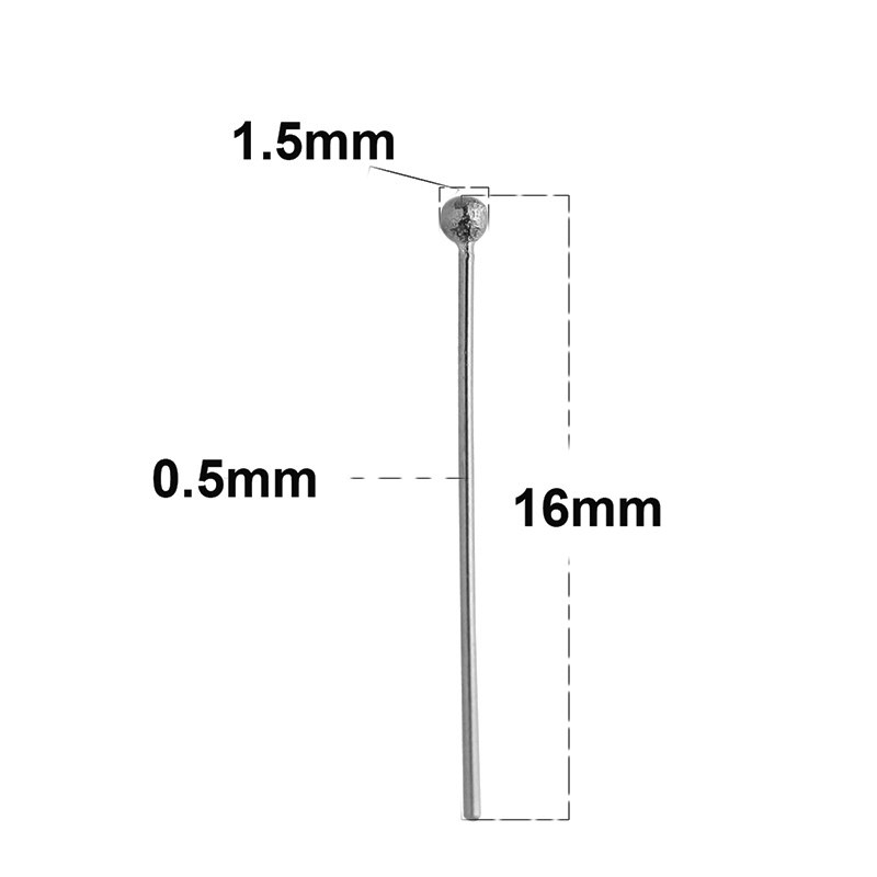 ID3789 925 silver jewelry findings ball head pin of 925 silver headpins