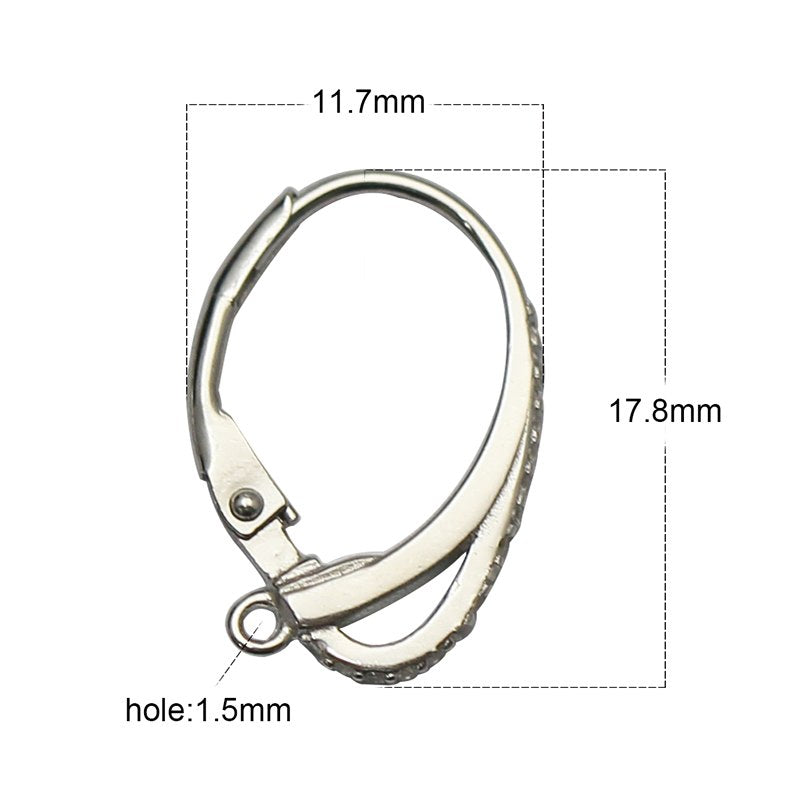 silver earring hook 925 silver leverbacks components earring clip earring wire component jewelry making ID36586