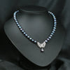 big pearl necklace for women silver statement necklace with silver 925 butterfly pendant ID29797