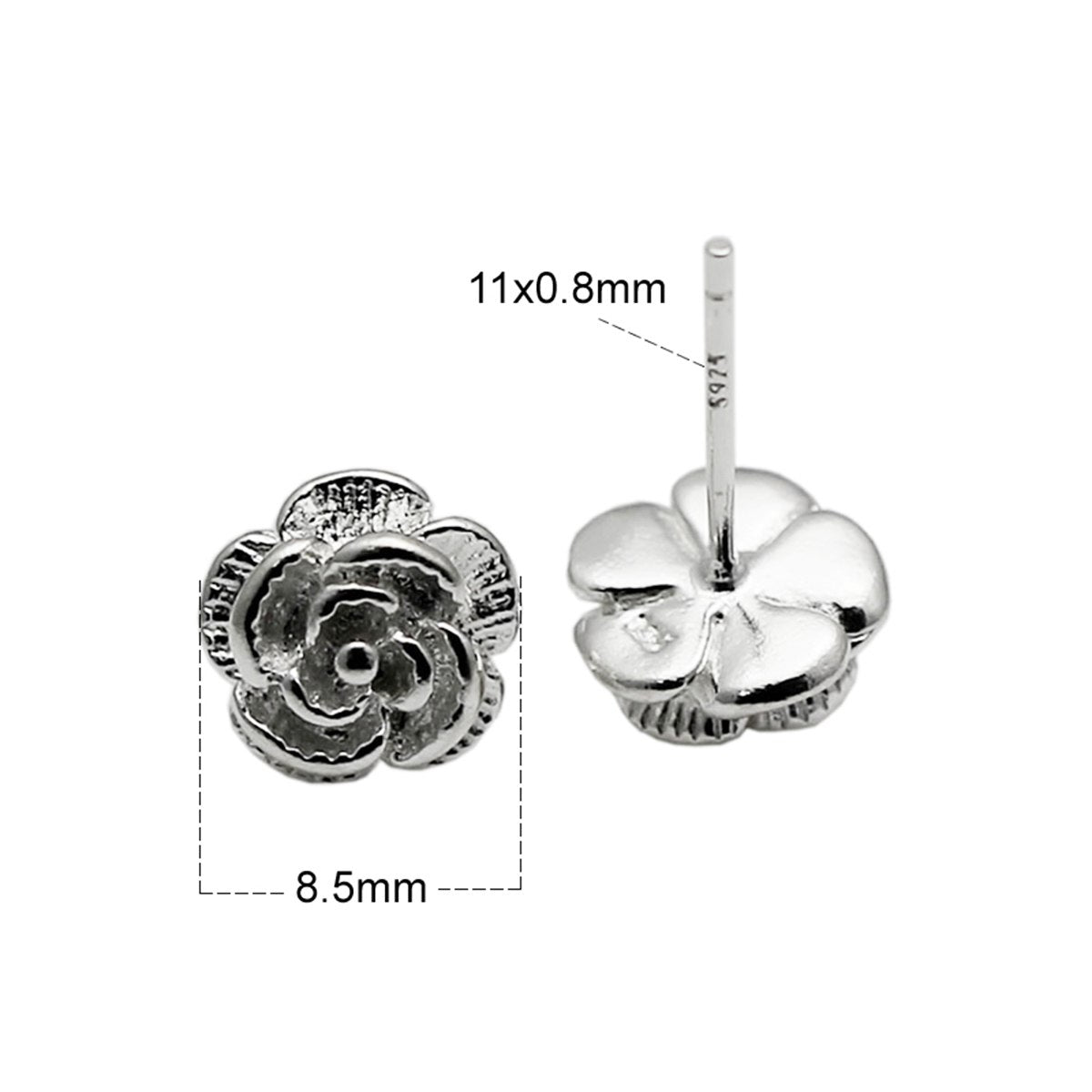 women stud earrings 925 sterling silver post earrings flower jewelry bridesmaid gifts small earrings ID 34800
