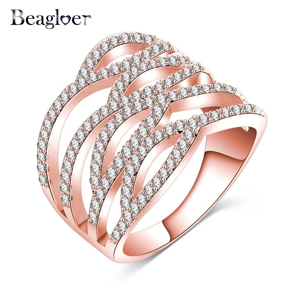 Fashion Punk Women The Rings Rose Gold /Silver Color Hyperbolic Finger Rings Aliexpress Hot Selling Jewelry CRI1018