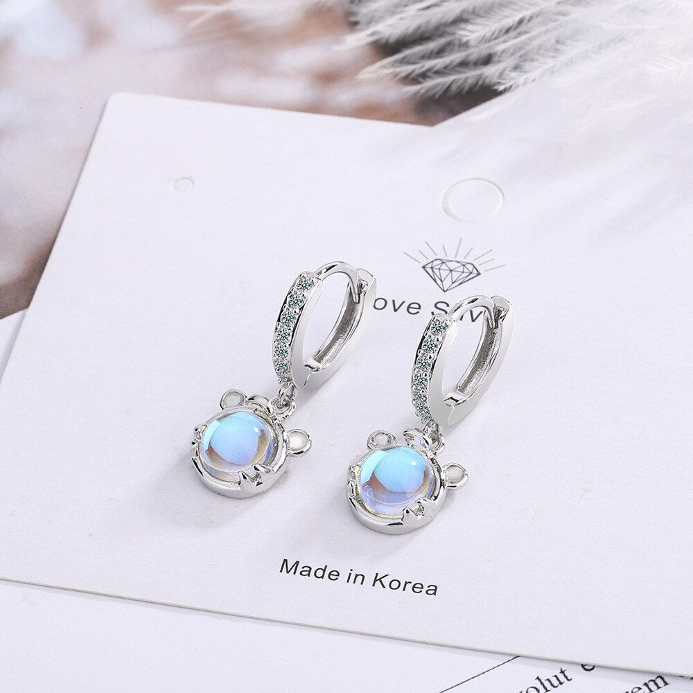 Bear Earrings For Women 925 Stamp Gold Silver Color Korean  Designer Jewelry Accessories 2022 Trend Christmas