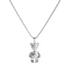 Bear Necklace Couple Sweater Chain Snake Bones Chain Metal Hip-hop Cool Earth Cute South Korea Vintage Teddy Bear Pendant Unisex