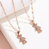 Bear Rose Gold Titanium Steel Necklace Net Red Chic Clavicle Chain Elegant Non-Mainstream Design Pendant