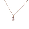 Bear Rose Gold Titanium Steel Necklace Net Red Chic Clavicle Chain Elegant Non-Mainstream Design Pendant