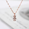 Bear Rose Gold Titanium Steel Necklace Net Red Chic Clavicle Chain Elegant Non-Mainstream Design Pendant
