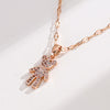Bear Rose Gold Titanium Steel Necklace Net Red Chic Clavicle Chain Elegant Non-Mainstream Design Pendant