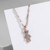 Bear Rose Gold Titanium Steel Necklace Net Red Chic Clavicle Chain Elegant Non-Mainstream Design Pendant