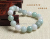 Beautiful 12mm Natural Grade A Jadeite Light Green Round Beads Lucky Bracelet Elastic Strand Bracelets Certificate Fine Jewelry