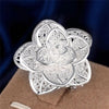 Beautiful 925 Sterling Silver charm flower Pendant necklace rings Jewelry set for women Party wedding accessories gifts