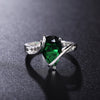 Beautiful 925 Sterling silver green crystal Water droplets Rings For women size 7 8 engagement wedding Jewelry