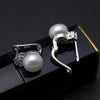 Beautiful 925 silver earrings pearl female,summer trendy bridal real natural white grey black pearl earrings women