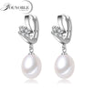 Beautiful 925 sterling silver earrings for women,bridal cultured natural black white pearl earrings