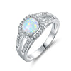 Beautiful Cute Simple Round Jewelry White Fire Opal cz Champagne Crystal from Austrian Ring For Women Wholesale