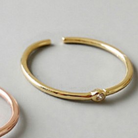 Beautiful Cute Simple Round Jewelry Zircon Ring for Women Wholesale 100% Real 925 Sterling Silver