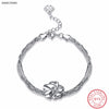 Beautiful Design 925 Sterling Silver Flower Charms Bracelets & Bangles Fashion Party Jewelry Wedding Gifts For Women Pulseira