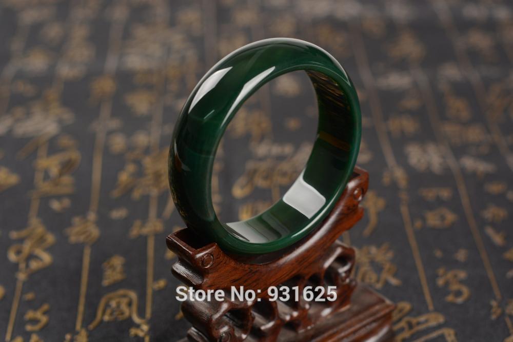 Beautiful Genuine Natural Dark Green Bangle Handmade Bracelet Fashion woman's Green bangles Fine Jewelry 58-63mm