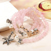Beautiful New Style Pinky Crystal Bracelet Neptune Totem Pendant Lady Luck Multi-layers Bracelet